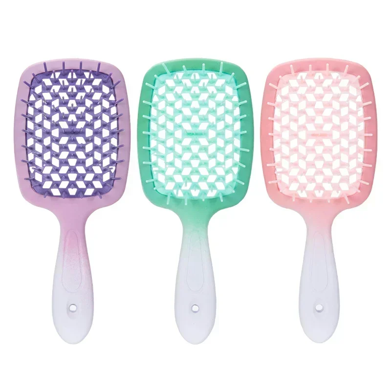 

Macaron Hollow Out Hair Comb Frosted Gradient Massage Combs Anti-static Hair Comb Wet and Dry Use Hairdressing Styling Tools