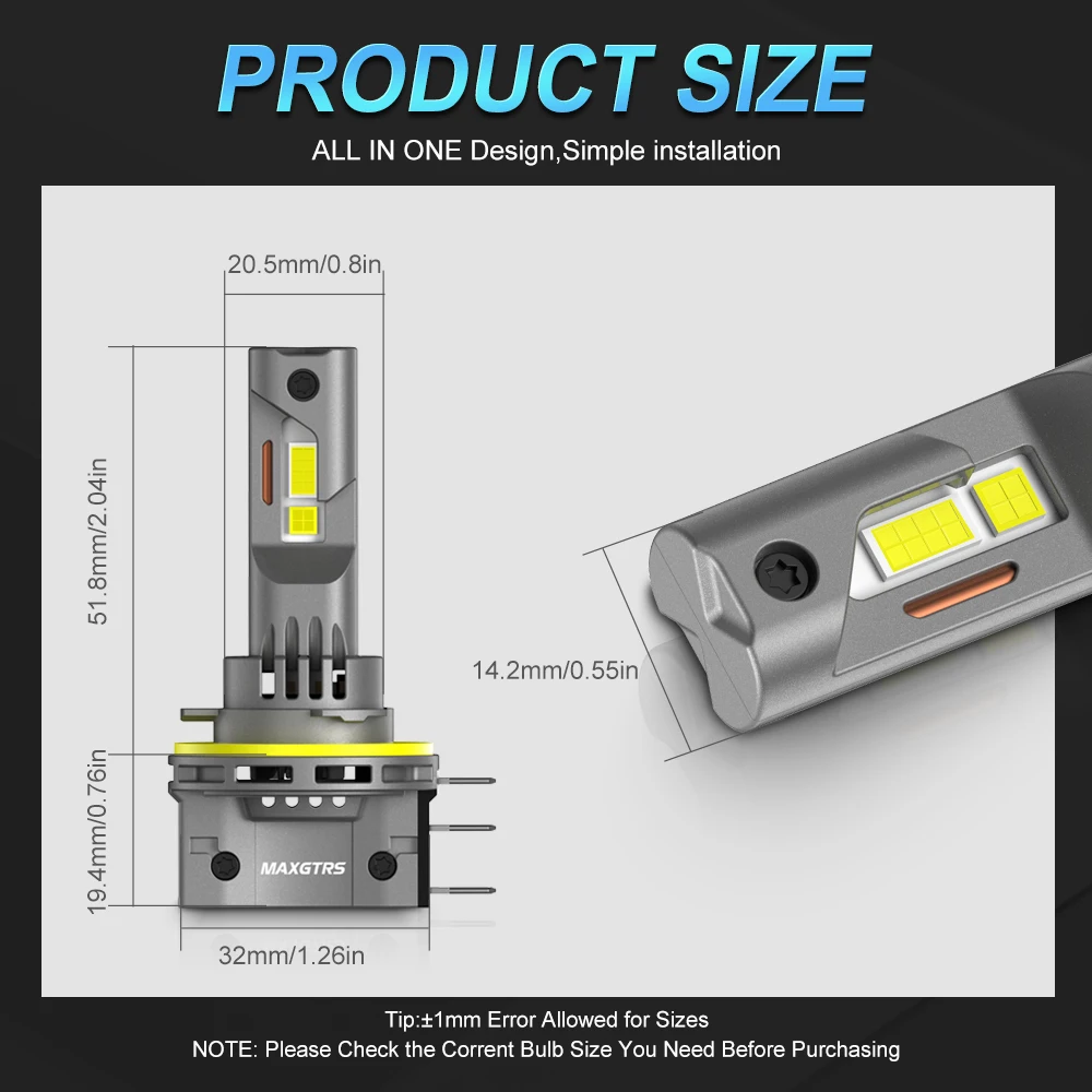 Premium LED Headlight Bulbs - High Low Beam & Daytime Running Lights (DRL)