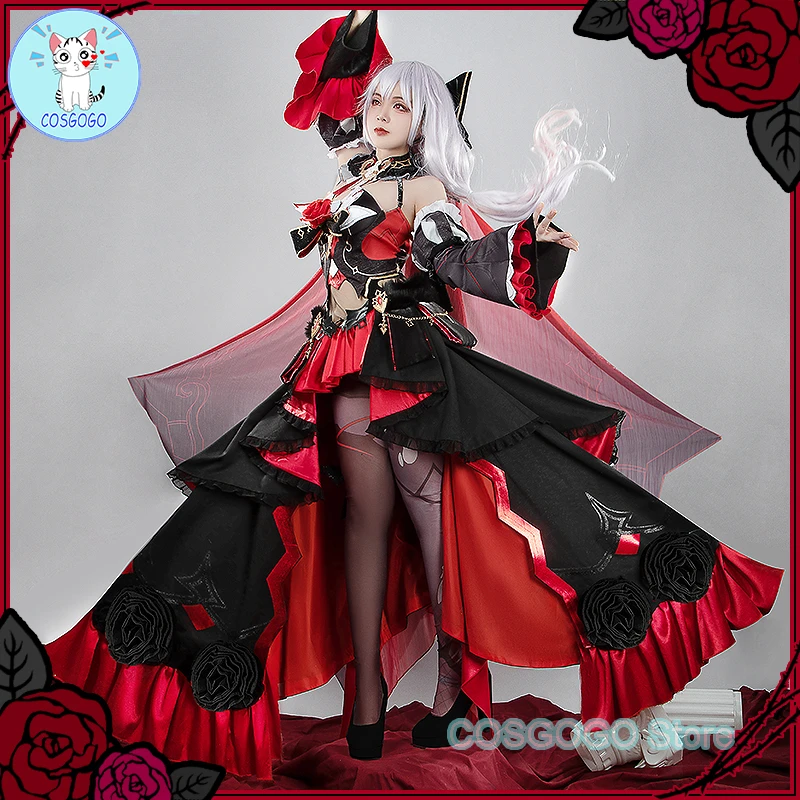 

COSGOGO [Customized] Game Honkai:Star Rail 3 Theresa Cosplay Costume Halloween Outfits Women Gorgeous Dress Red And Black