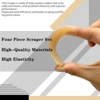 Kit d'outils de finition pour mastic en caoutchouc, outil de finition pour mastic silicone, spatule en caoutchouc réutilisable à long manche, outil de décapage de mastic mural 5