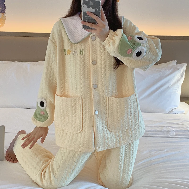 Autumn and Winter New Air Interlayer Imitation Cotton Thick and Warm Extra Large 5XL Cardigan Cute Sweet Casual Home Furnishing