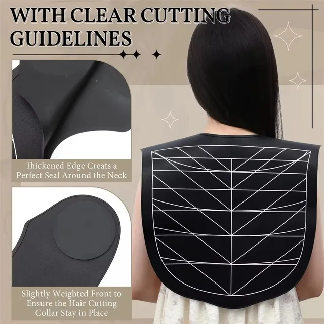 Cape de teinture de cheveux en Silicone noir, outils de barbier, collier de coloration pour Salon de coiffure, Cape de coupe de cheveux étanche, Salon de coiffure professionnel 1