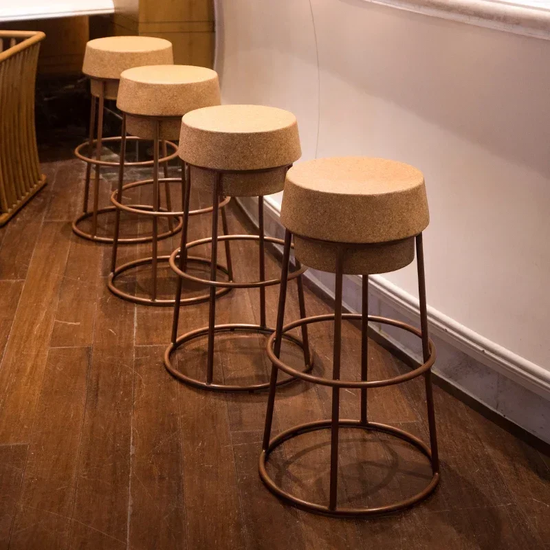 Minimalist Chairs Bar Chair Counter Stool Restaurant Wooden Cafe Metal Leather Armchair Elegant Vintage Dining Luxury Furniture