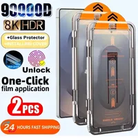 2Pcs Ultra Clear Tempered Glass for Samsung Galaxy S25 S24 S23 Ultra S22 S21 Plus S24 S23 FE S25 Edge Dust Free Screen Protector