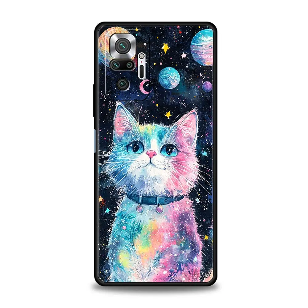 Cat Van Gogh Starry Sky Artistic Phone Case - Soft Cover