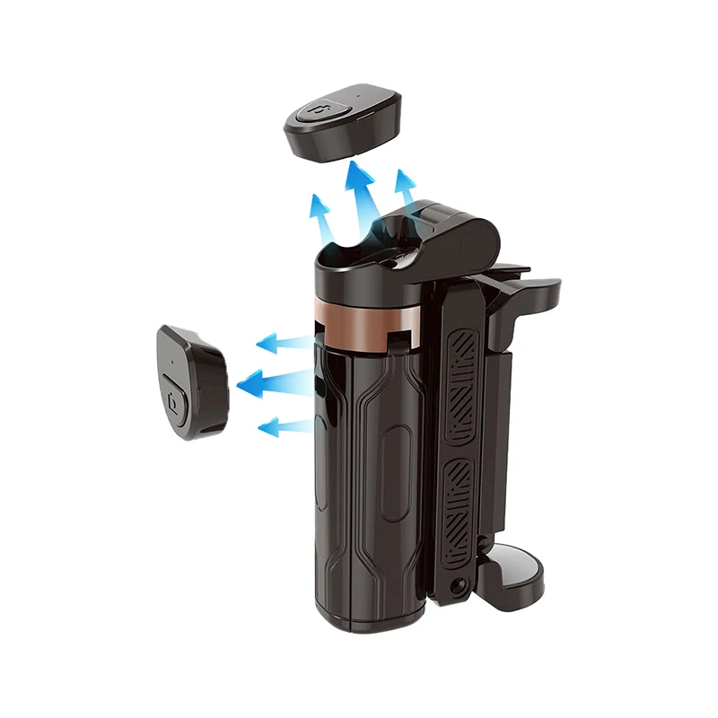 Handheld Selfie Stick Tripod Stand Foldable Phone Holder w Bluetooth-Compatible Remote Portable Keychain for iPhone Smartphone