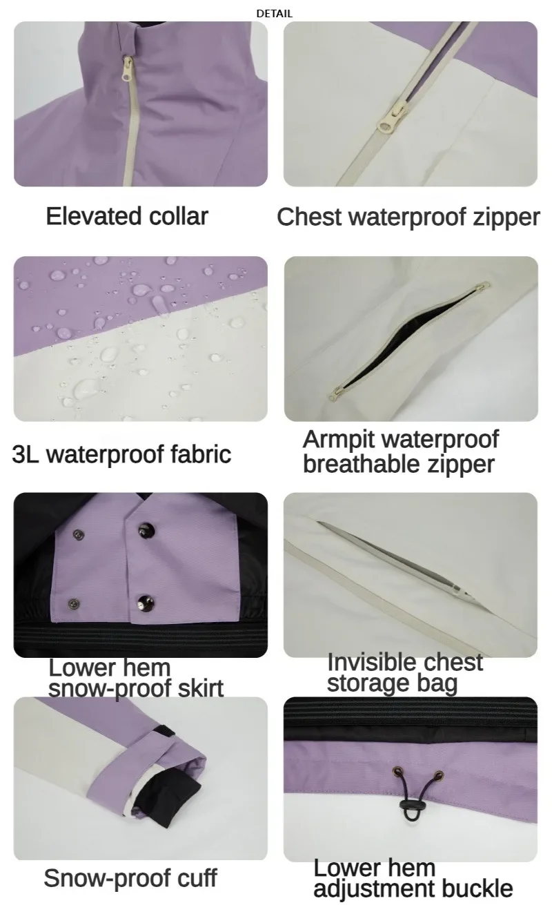 Winter New Sports Jackets for Men Woman Cotton Tops Suit Snowfield Outdoor Waterproof Warm Snow Clothes Speciality Ski Coat
