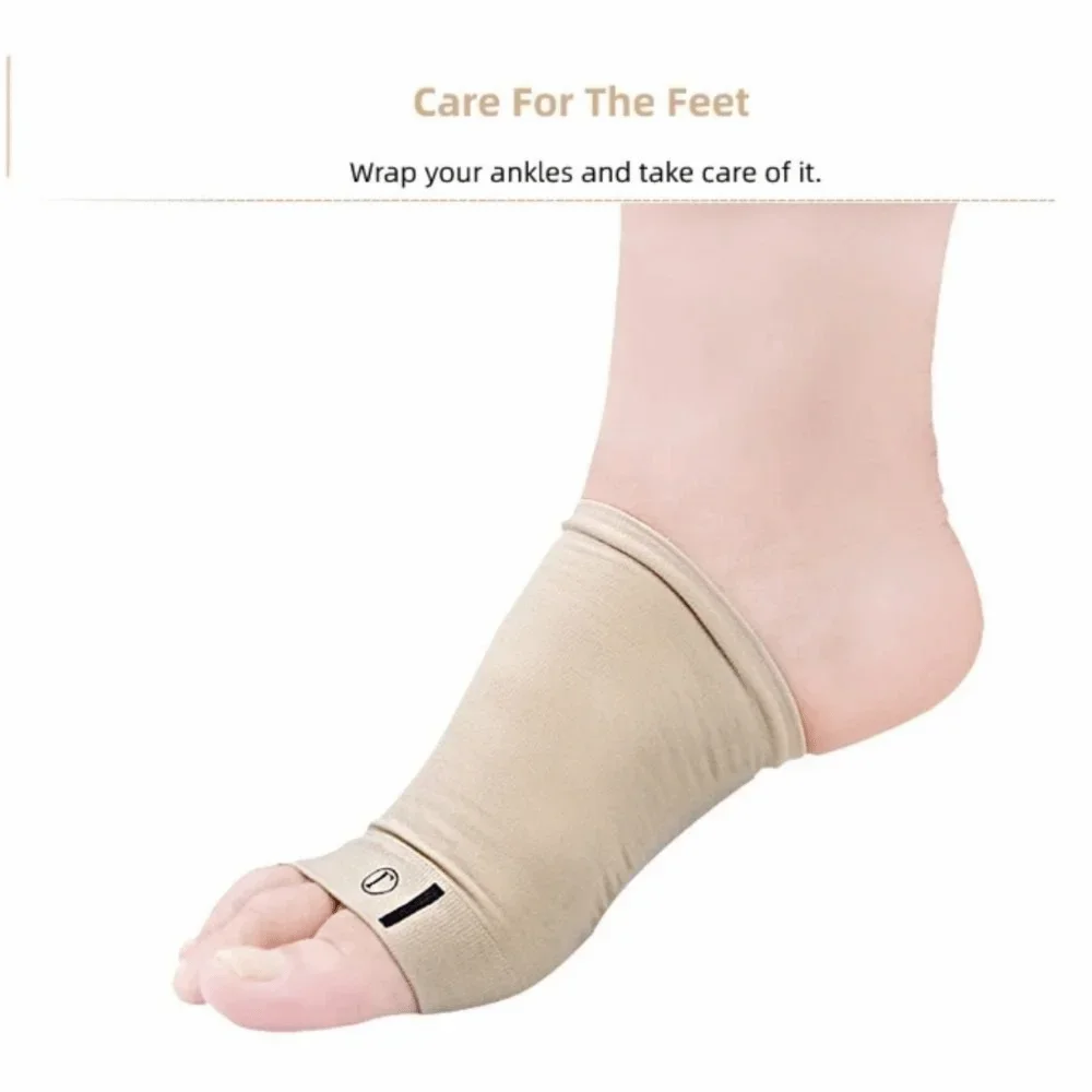 Durable Silicone Arch Flat Foot Cover Elastic Reusable Athletic Foot Pads Stress Relief Orthotic Devices Foot Care