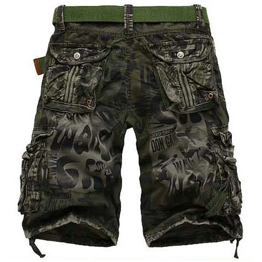 Summer Men's Casual Shorts Fashion Camouflage Multi-pocket Zipper Loose Military Combat Work Shorts Breathable Five Pants 4