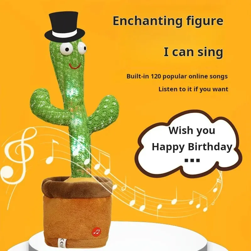 1pc USB Charging Dancing Cactus Toy That Can Speak Sing Dance Sway