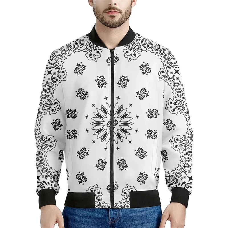 thumbnail image 1 of Chaquetas con estampado de bandana de cachemira de tendencia, moda de primavera y otoño, chaqueta con estampado 3D de manga larga, ropa de calle informal, sencilla y genial para hombre, 1 of 5