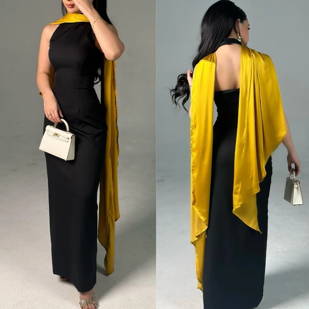 Jiayigong      Satin Formal Evening A-line High Collar Bespoke Occasion es Ankle-Length