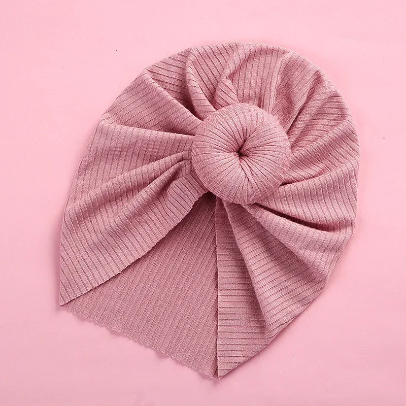 Newborn Toddler Kids Baby Girl Boy Turban Crochet Knit Beanie Hat Winter Cap Knot Solid Soft Hospital Caps Baby Accessories