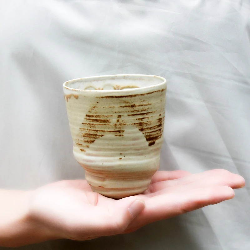 

Striped Zen: Handy Cone Cup for Coffee/Tea Jingdezhen Over 1310°C Reduced Flame Handcrafted Designer Ceramic Personal Tableware