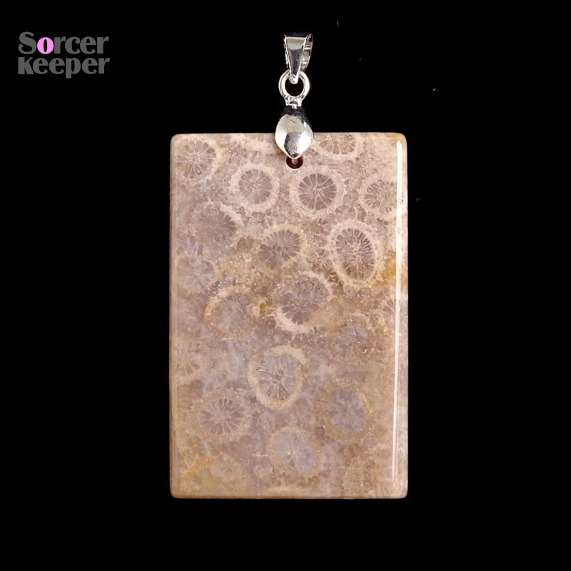 

Women Men Bijoux Jewelry Natural Ocean Chrysanthemum Stone Coral Pendant Specimen Fit Necklace Gift Leather Choker BF702