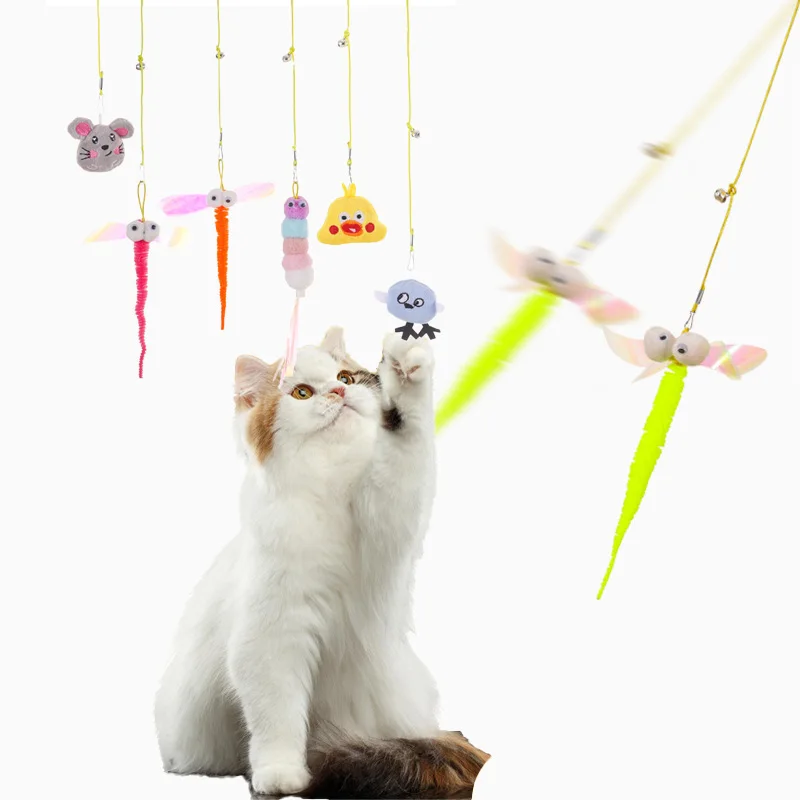 

Cat Toys for Indoor Cats Pet Kitten Interactive Hanging Toy Funny Teaser Wand Cat Supplies Catnip Scratch Rope Cat Accessory