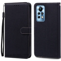 Leather Wallet Flip Case - Elegant Protective Cover for Infinix Note 11 (Black)