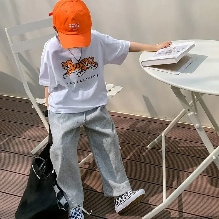 Children's Spring and Autumn Fashion Pants for Boys Korean Brand Sports Pants Drawstring Leggings Casual