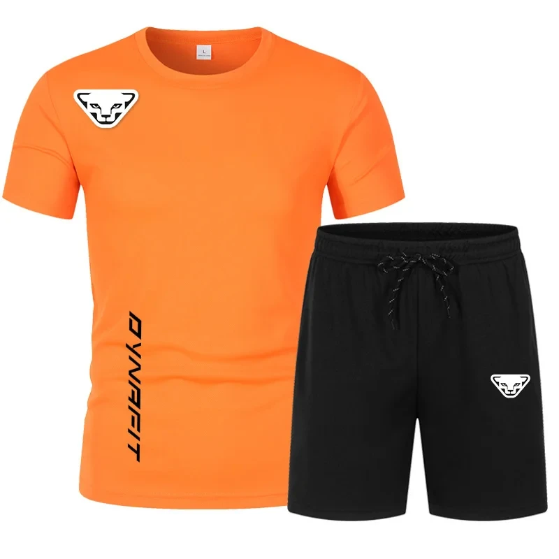 Outdoor Sports Fitness Men's T-shirt Set Breathable and Comfortable Micro Elastic Sports T-shirt+Shorts Set micro bracelet silicone rubber wristband flexible wrist band cuff bracelet sports eu na vat free shipping