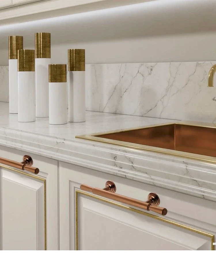 Description Picture 4 of itemRose Gold / Silver Cabinet Door Small Handle Pure Copper Kitchen Handles Light Luxury Nordic Knob Furniture Handle