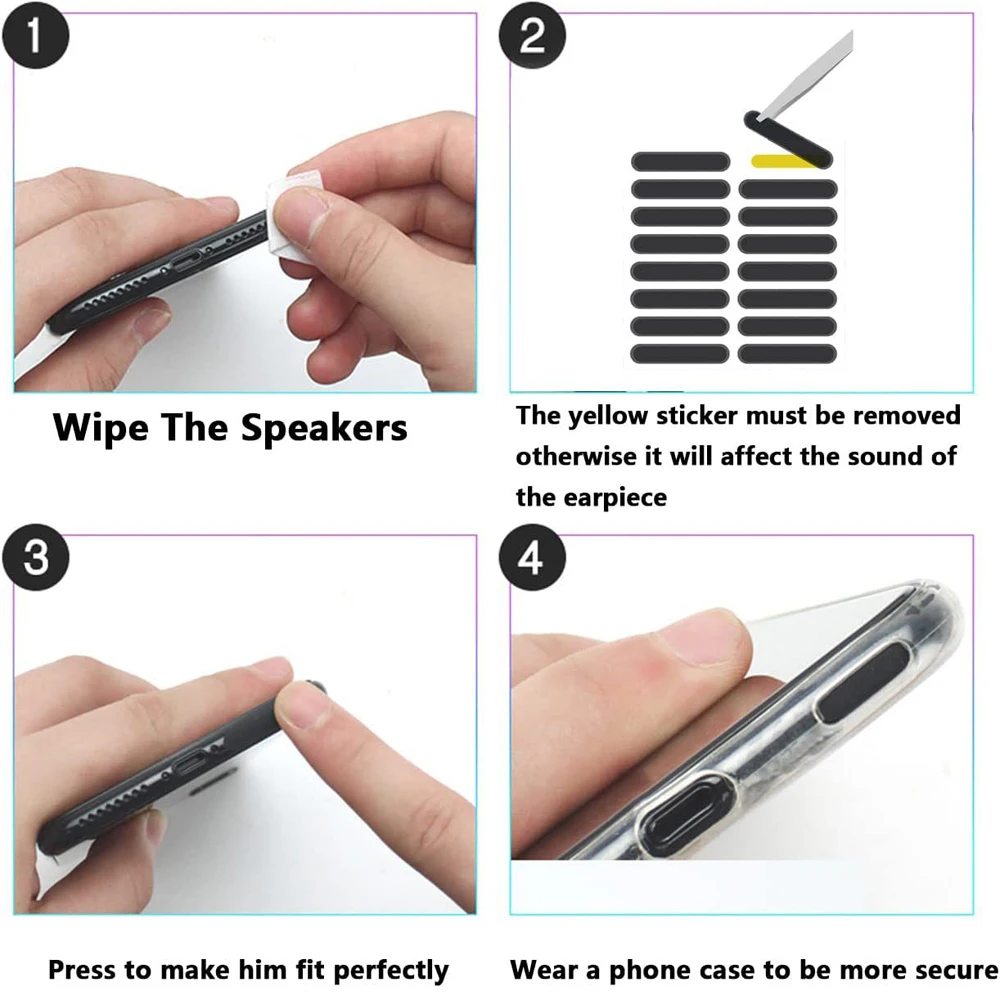 1-50pc niversal Mobile Phone Speaker Dust Mesh Sticker Type C Dust Plug for Samsung Xiaomi Redmi Huawei Net Speaker Cleaning Kit — view 4