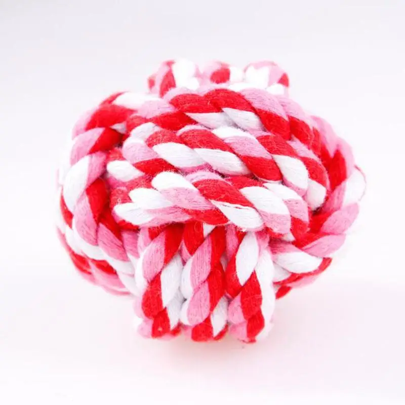 Pet Toy Chew Teething Cotton Rope Knot Ball Toys For Dog Tooth Clean Ball Bite-Resistant  Dog Chew Puppy Training InteractiveToy