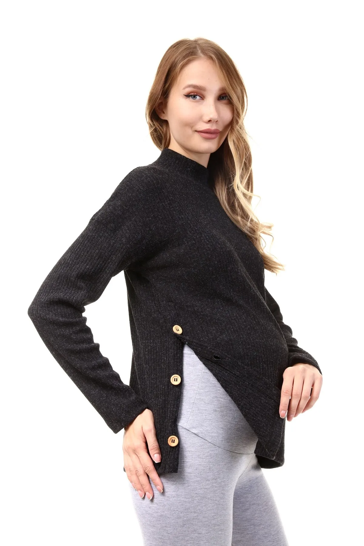 Luvmabelly MYRA4225 трикотажная блузка для грудного вскармливания с пуговицами на