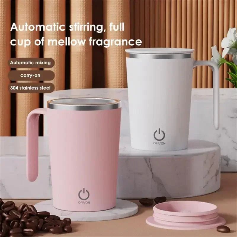 

Rechargeable Automatic Stirring Coffee Cup Mug Portable Stainless Steel Water Bottle Rotating Magnetic Home Drinking Tools