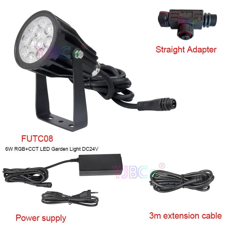 Miboxer RGB+CCT 6W LED Garden Light DC 24V IP66 Waterproof led Outdoor lamp Garden Lighting FUTC08 Power adapter Connector waterproof outdoor external electrical junction box underground cable line wires power cord connector