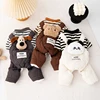 Thiened Autumn Winter Dog Clothes Bear Head Doll Four Legs Overalls Warm Anti edding  Pet Clothing Polyester Fiber 4