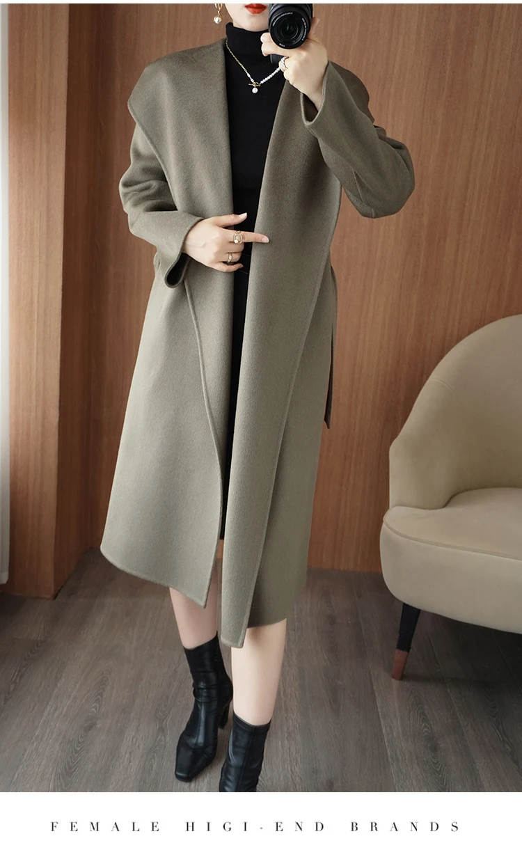 永久保証 FANOSTUDIOS 100%WOOL DOUBLE-SIDED COAT % Wool Coat Women