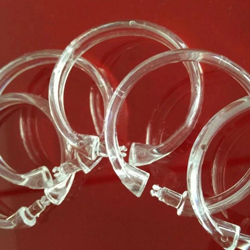 Plastic O-ring Shower Curtain Hook Transparent O-ring Hook Bathroom Shower Curtain Lining Sliding Ring Clip