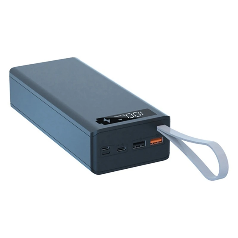 

HTHL-4Pcs 16X18650 Battery Storage Box PD QC3.0 Quick Charge DIY Power Bank Box Case 18650 Battery Holder Box Black