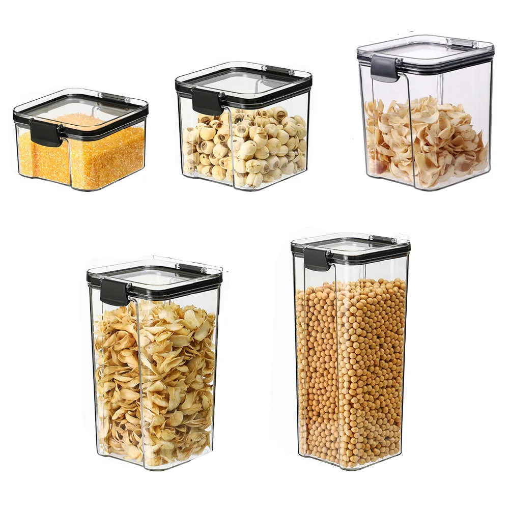 Airtight Food Storage Containers Set 4 Pieces BPA Free Kitchen Plastic  Canisters with Easy Lock Lids ,for Cereal, Flour ,Sugar - AliExpress