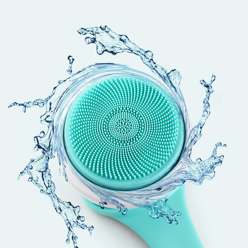 Electric Bath Brush 5-in-1 Long Handle Rechargeable Spin Body Facial Scrubber Back Rubbing Cleaning Massage Spa Shower Brush
