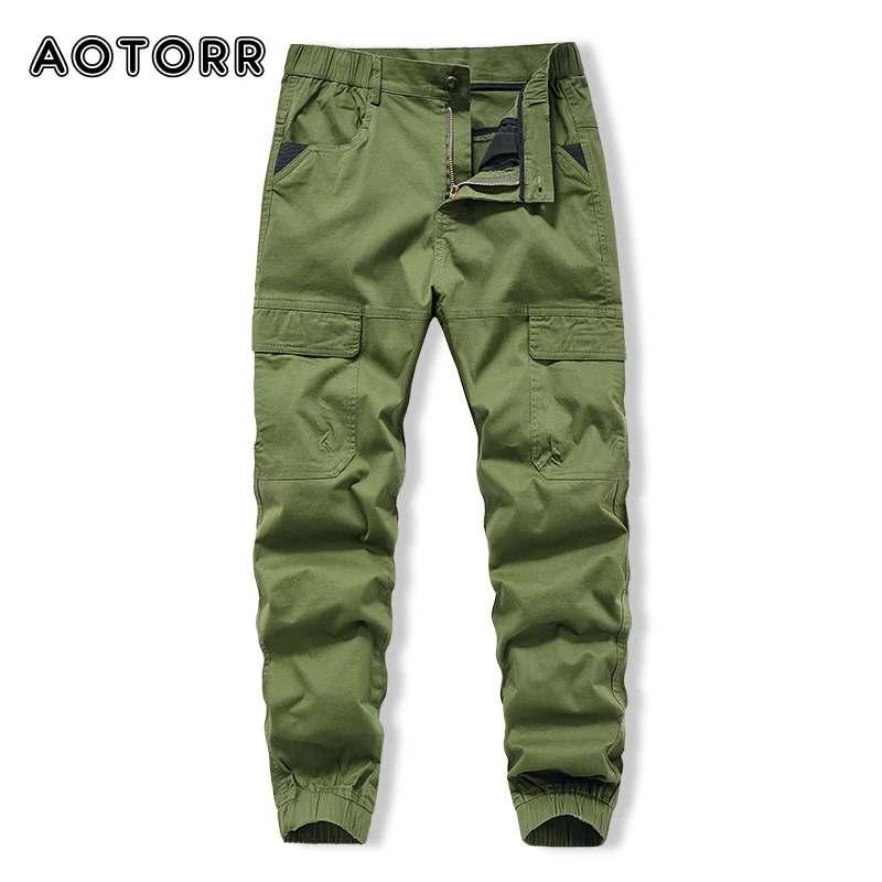 

Cargo Pants Men Casual Solid Color Jogging Pant 2023 New Autumn Hiking Outwear Trousers Fashion Trend Streetwear Male Sweatpants