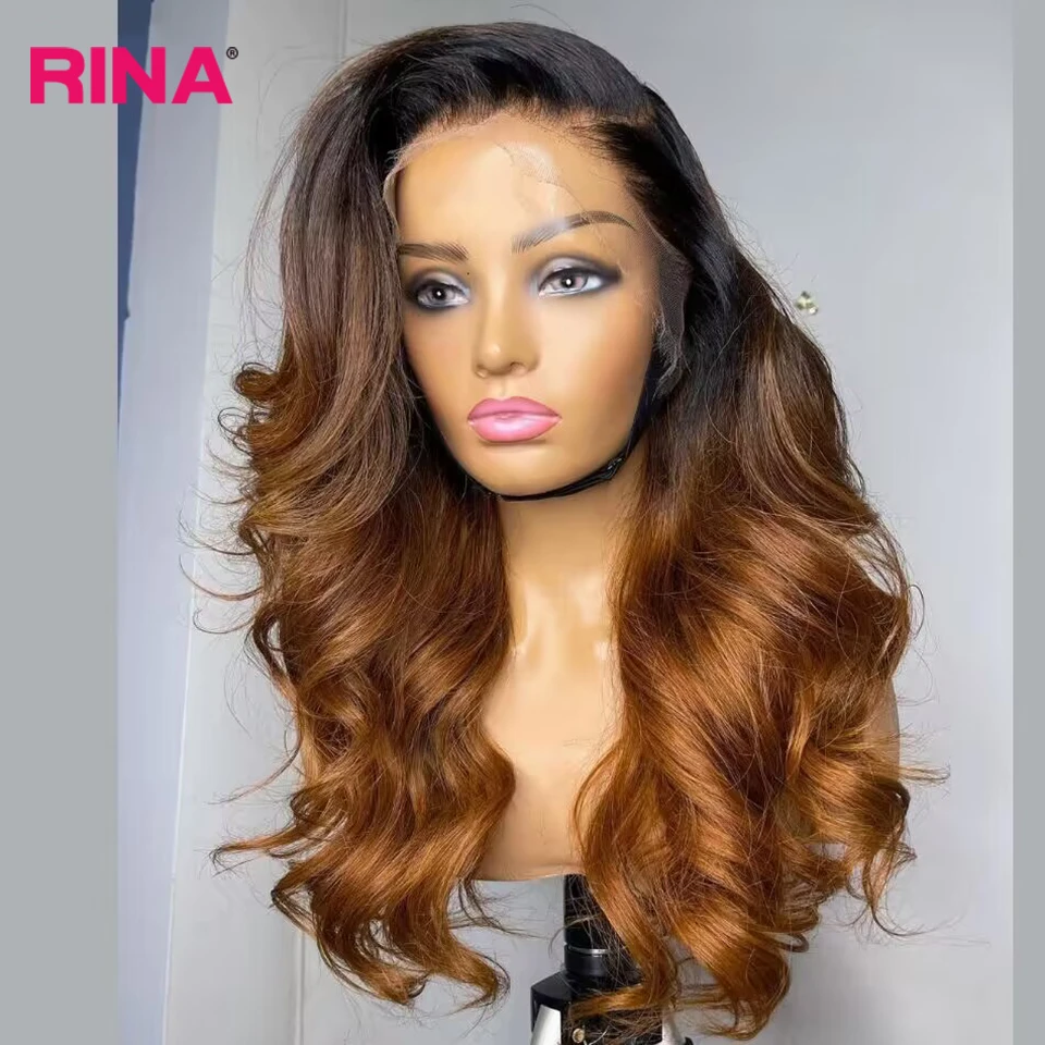 Human Hair Wig Lace Front Wig Human Hair Wigs Front Lace Wig 1B 27 Color Body Wave 13x4 Lace Frontal Wig Human Hair Ombre Brown With Black Root 5x5 Lace Closure Wigs For Black Women