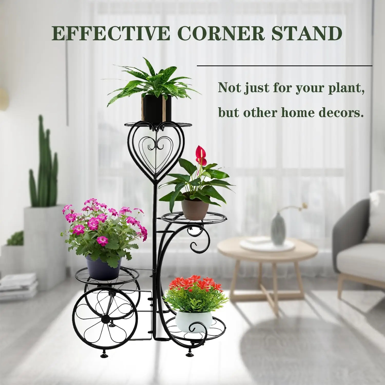 Metal Plant Stand Shelf Indoor Outdoor Plants Multiple 4 Tier Tall Corner Vertical Stands Tiered Flower Pot Holder Rack