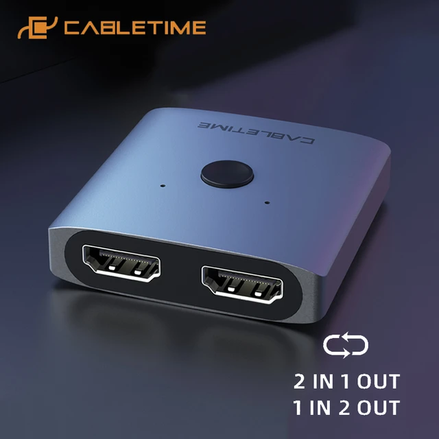 CABLEsmen-répartiteur HDMI bidirectionnel 2 en 1, pour PC portable