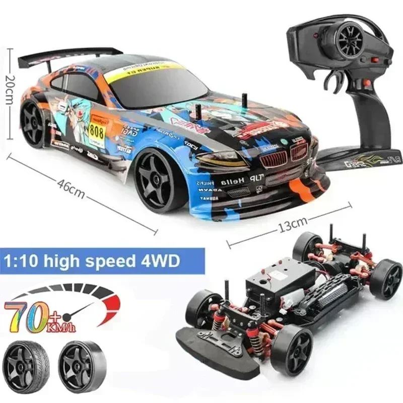 2024 1:10 70km/h High-speed Drift Remote Control Car 2.4g 4wd Rc Off-road Vehicle Dual-speed Rc Car Children's Christmas Gift 2