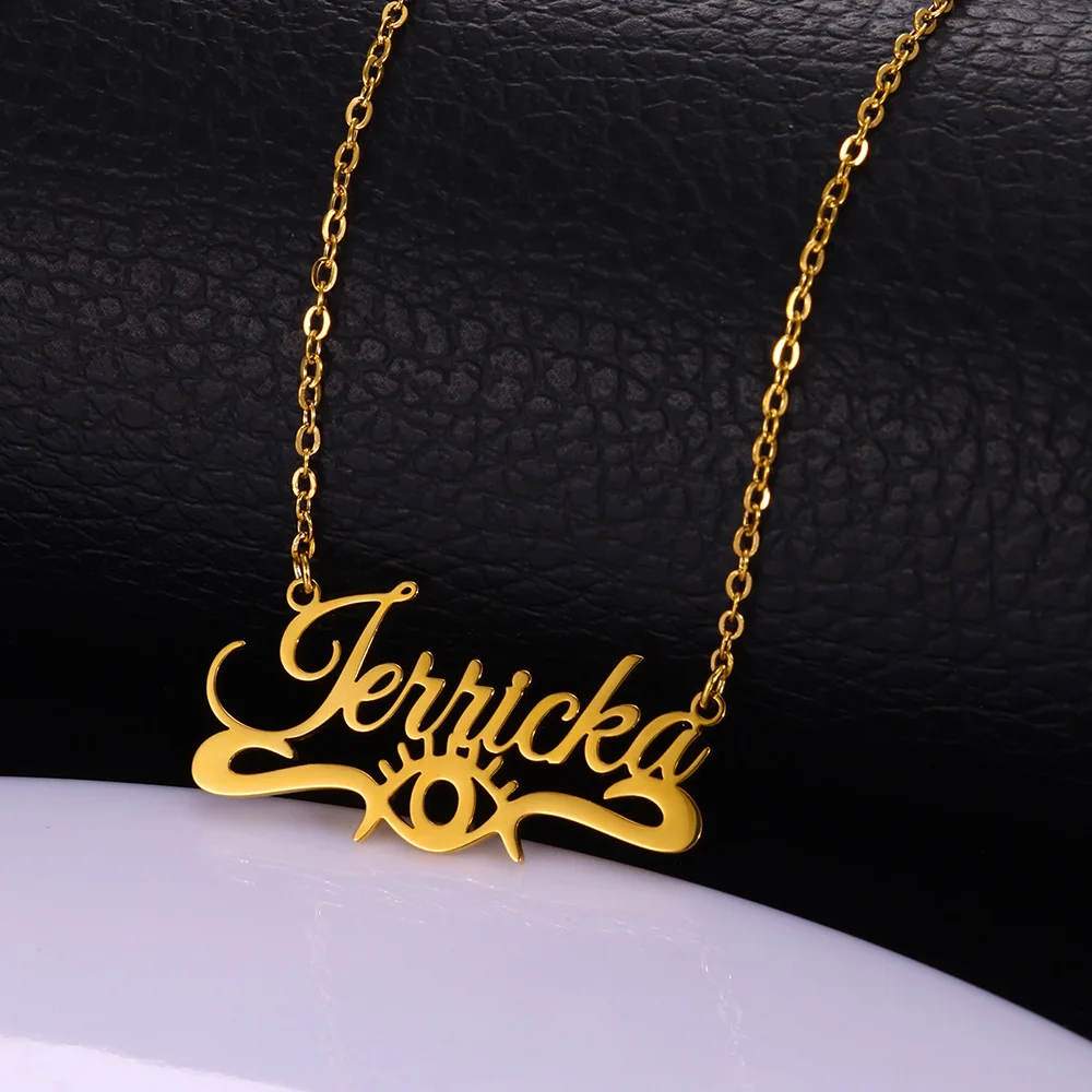 Devil's Eye Choker Custom Name Necklaces For Women Personalized Stainless Steel Jewelry Trendy Customized Products Party Gifts custom products are purchased from here