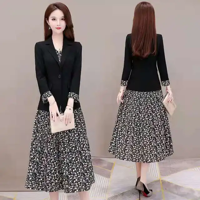 Women's Casual Floral Sling Dress Set 2025 Spring Autumn New