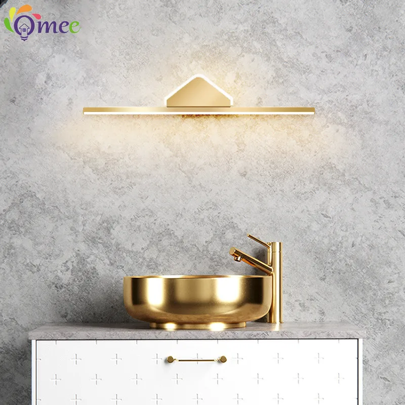 Modern Wall Hanging Led Wall Lamp Golden Mekup Lighting Bathroom Lights Household Lamps Large L 80 60 40cm Mirror Front Light