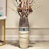 Nordic Style Ceramic Vase Dried Flower Aesthetic Ikebana Modern Floor-standing Vase White Vase Design Vazen Home Decoration FYVS 4