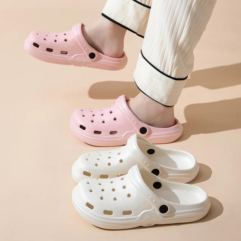 Dongdong Shoes and Slippers 2024 New Women's Summer Indoor Home Cute Anti Slip Home External Wear Baotou Slippers for Men