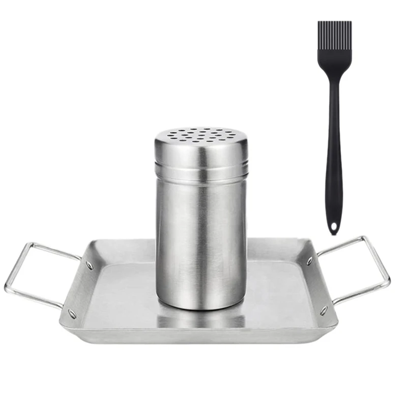 

Beer Can Chicken Roaster Rack Stainless Steel Vertical BBQ Roasting Holder For Grill Safe Barbecue Stand With Brush