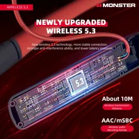 Monster AIRMARS SG03PRO Gaming Wireless Headphones Bluetooth 5.3 Heavy Bass Music Sport Neckband Headset HD Call Stereo Earphone - Image 4