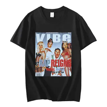 Lauryn Hill Missy Elliott 남녀공용 폭시 브라운 바이브 커버 티셔츠, 힙합 반팔 티셔츠, 하이 스트리트 상의, 패션