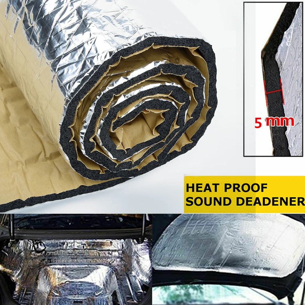 Vibration Isolation 100x40cm 5mm Automobile Sound Insulation Pad Engine Hood Heat Insulation Hood Automobile Sticker