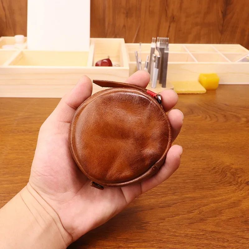 Coin Case Jewelry Pouch Storage Organizer Handmade From Full Grain Leather Mini Travel Size